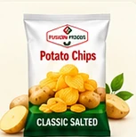 Classic Salted illustrative Fusion Foods potato chips packet
